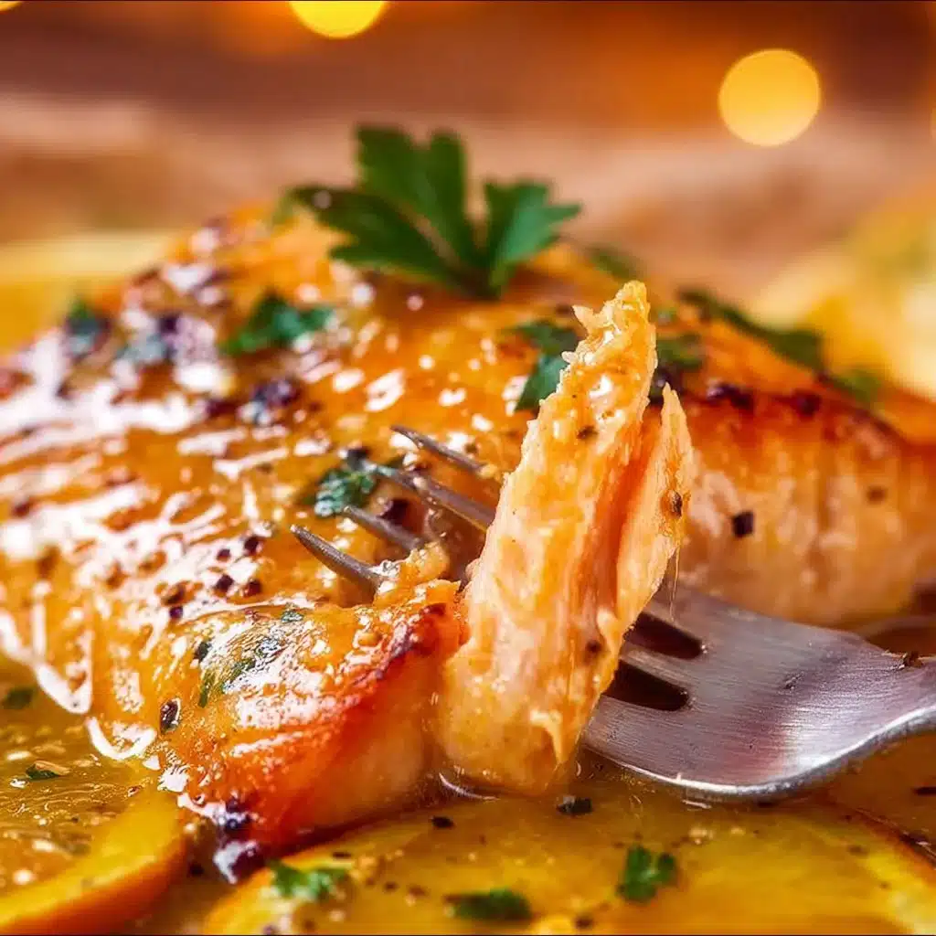 Sheet pan lemon garlic butter salmon cooked to perfection with fresh herbs.