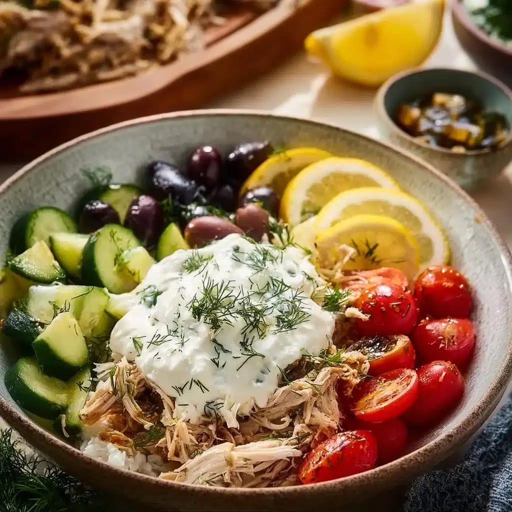 Slow Cooker Greek Chicken dish garnished with herbs and olives