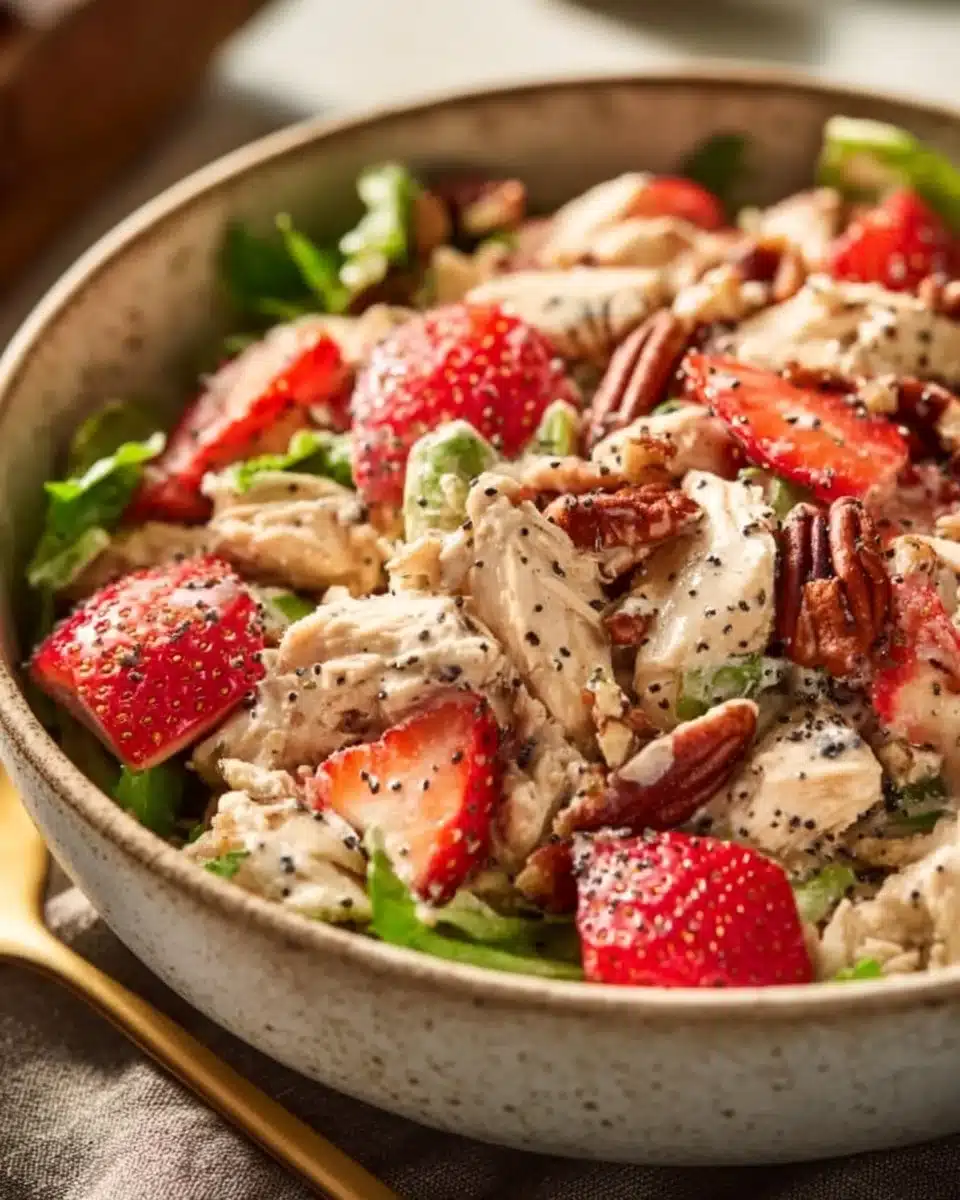 Strawberry Pecan Poppy Seed Chicken Salad