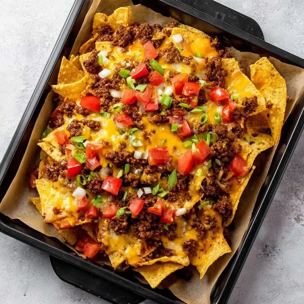 Crispy Air Fryer Nachos topped with cheese and jalapeños