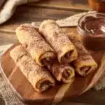 Delicious Air Fryer Nutella French Toast Roll-Ups served on a plate