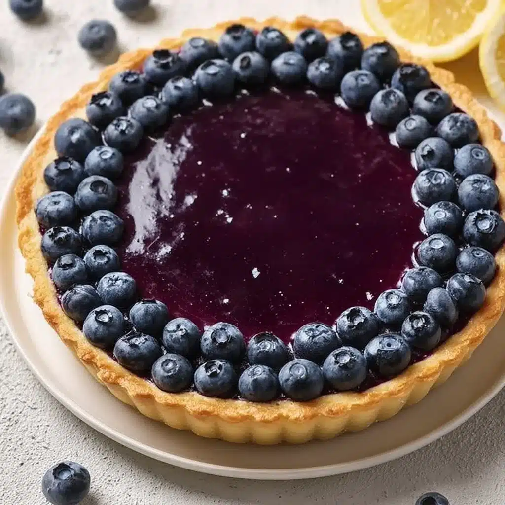 Delicious Blueberry–Lemon Curd Tart with fresh blueberries and lemon filling