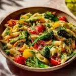 Creamy Pasta Primavera with fresh vegetables and rich sauce