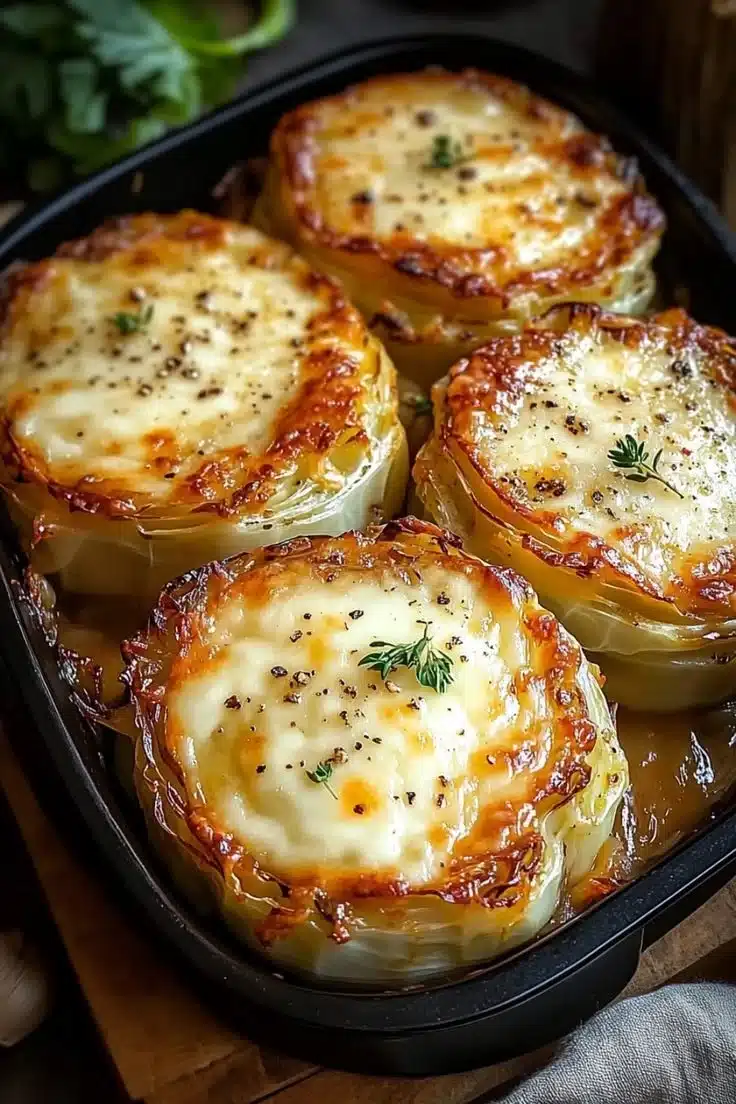 Crispy Cheesy Roasted Cabbage Steaks
