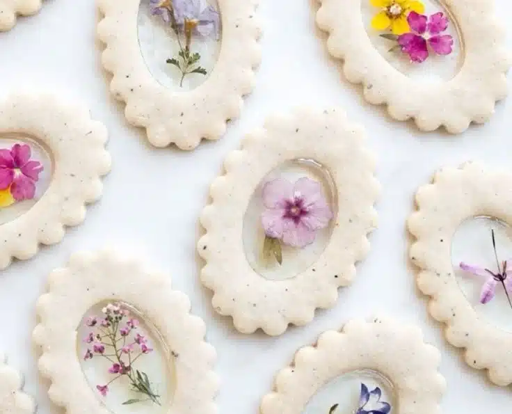 Earl Grey Stained Glass Floral Cookies Vegan Gluten Free