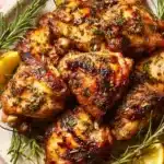 Lemon and garlic Greek marinated chicken grilled to perfection