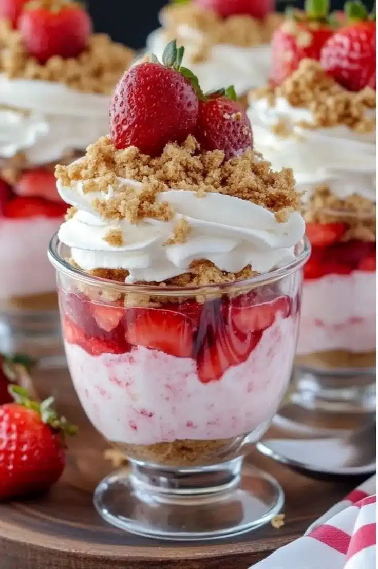 No-Bake Strawberry Cheesecake Parfaits