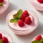 Bowl of Refreshing Greek Yogurt Jello Fluff dessert with colorful fruit