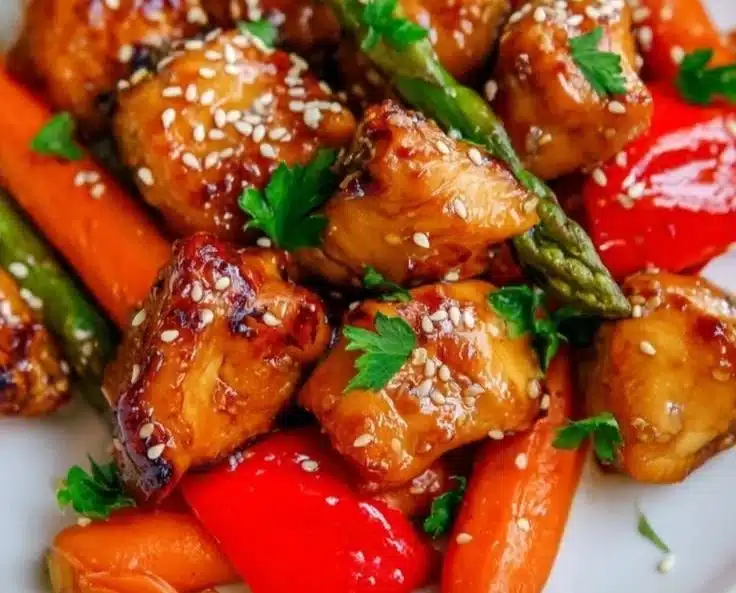 Sheet Pan Honey Garlic Chicken & Vegetables