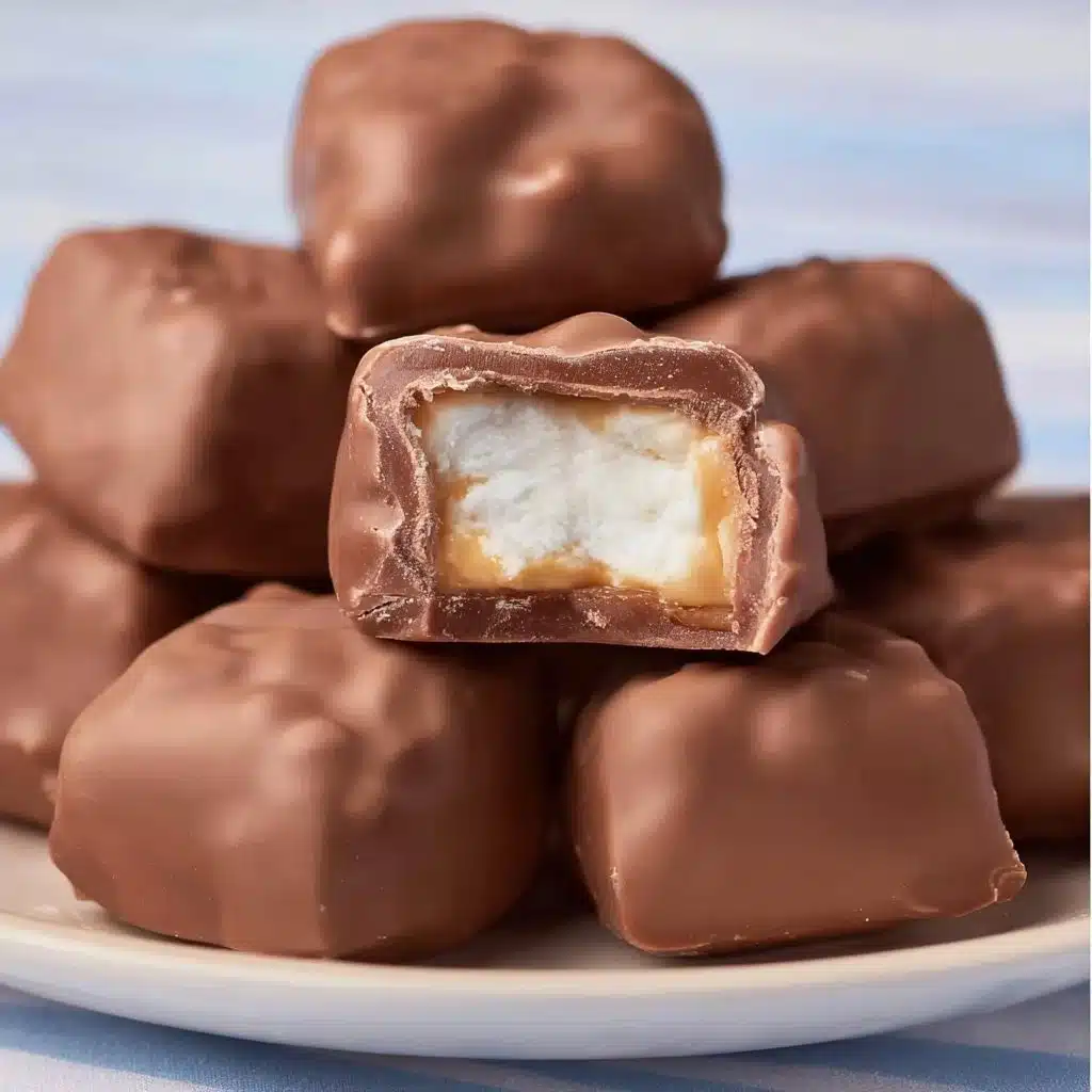Homemade Chocolate Banana Peanut Butter Bites on a wooden plate