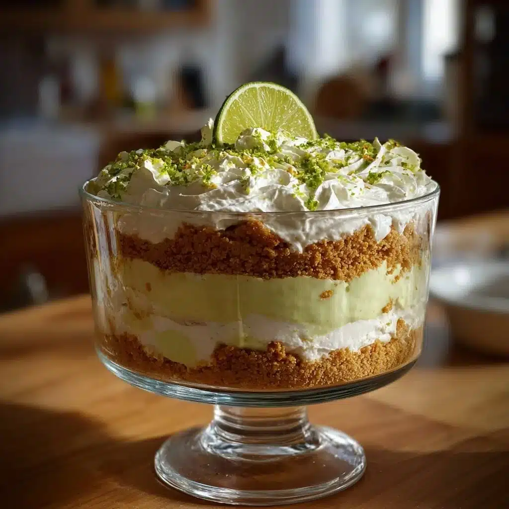 Delicious Key Lime Pie Trifle with layers of lime cream and crust