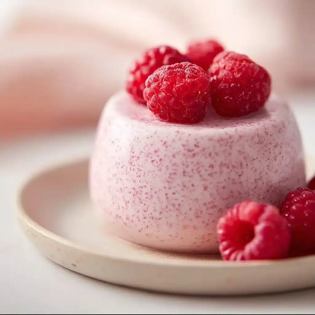 A bowl of vanilla raspberry chia pudding topped with fresh raspberries.